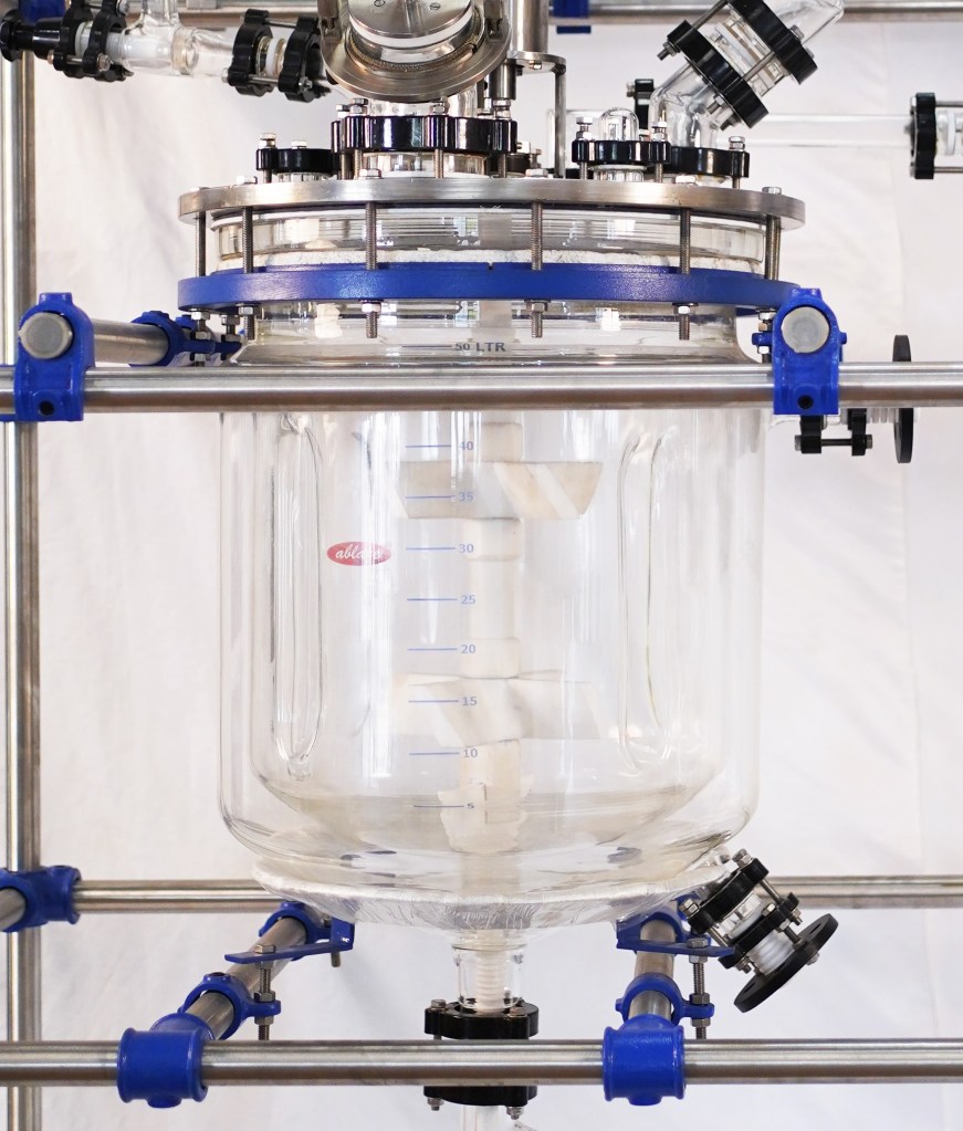 Jacketed glass reactor